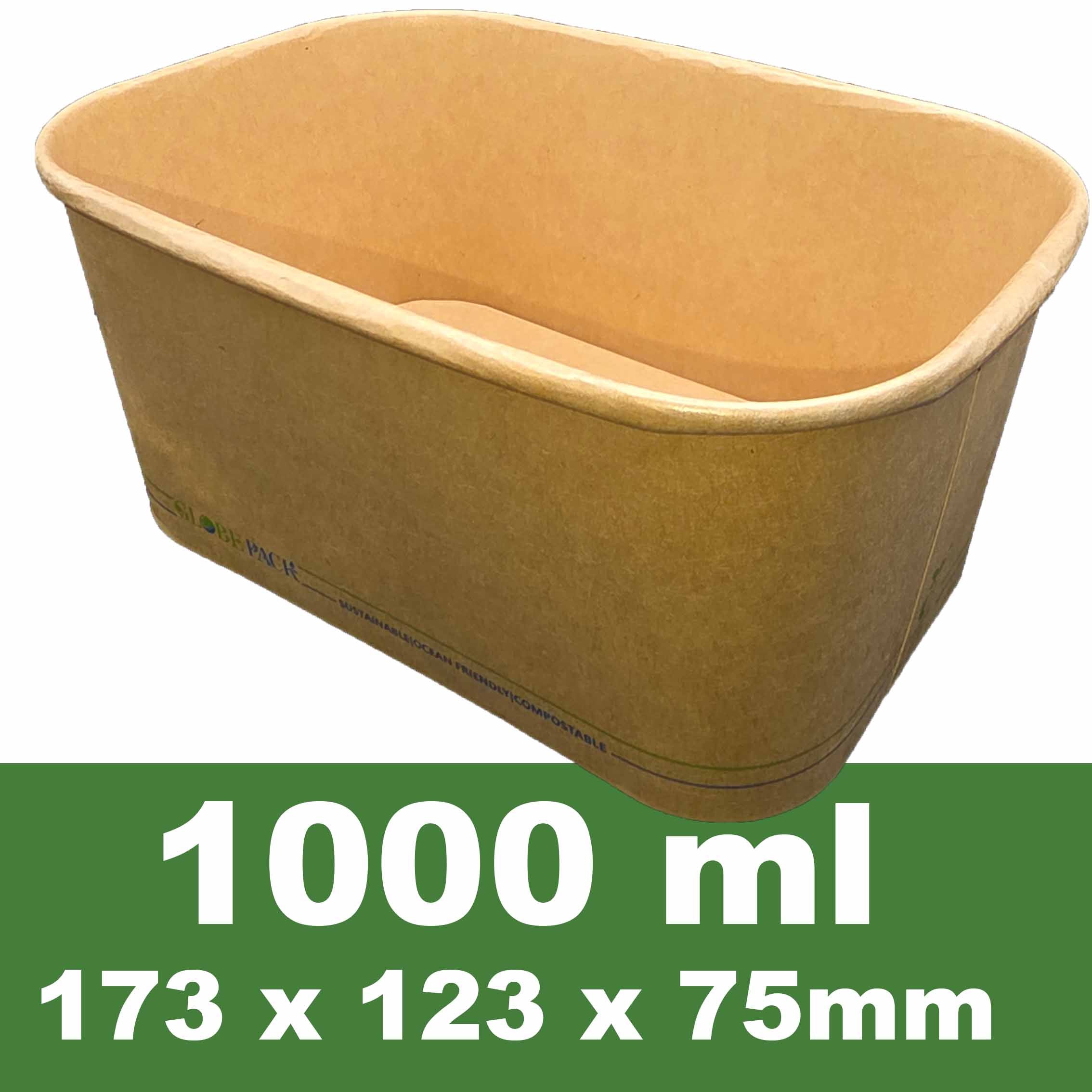 1000ML Kraft Rectangle Containers
