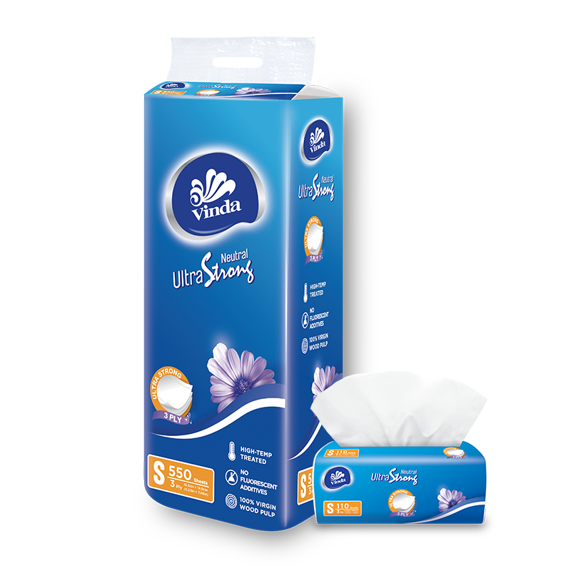 (Size: S) 110sheets 3ply Soft Pack Facial Tissue (5 packs)