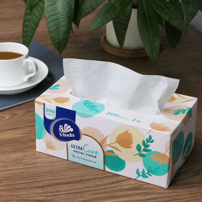 Vinda Ultra Care 200 sheets 2ply Box Facial Tissue