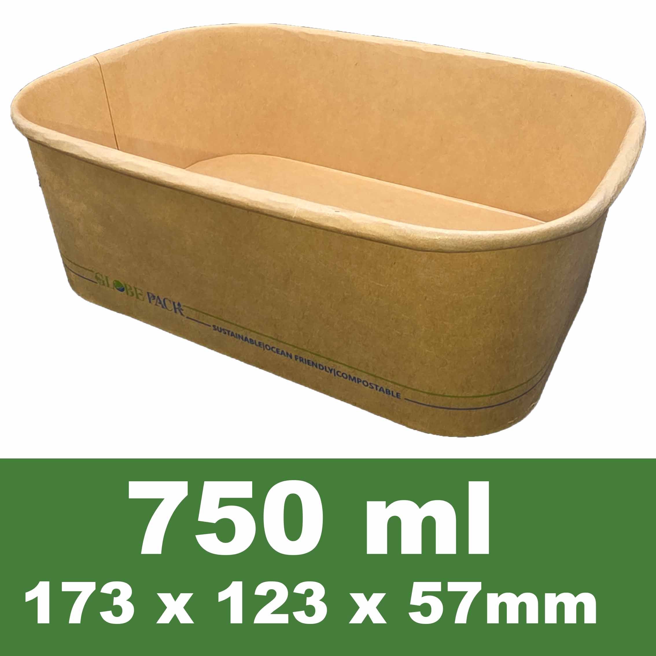 750ML Kraft Rectangle Containers