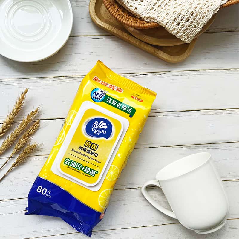 80sheets Kitchen Disinfecting Wet Wipes (Lemon Scent)