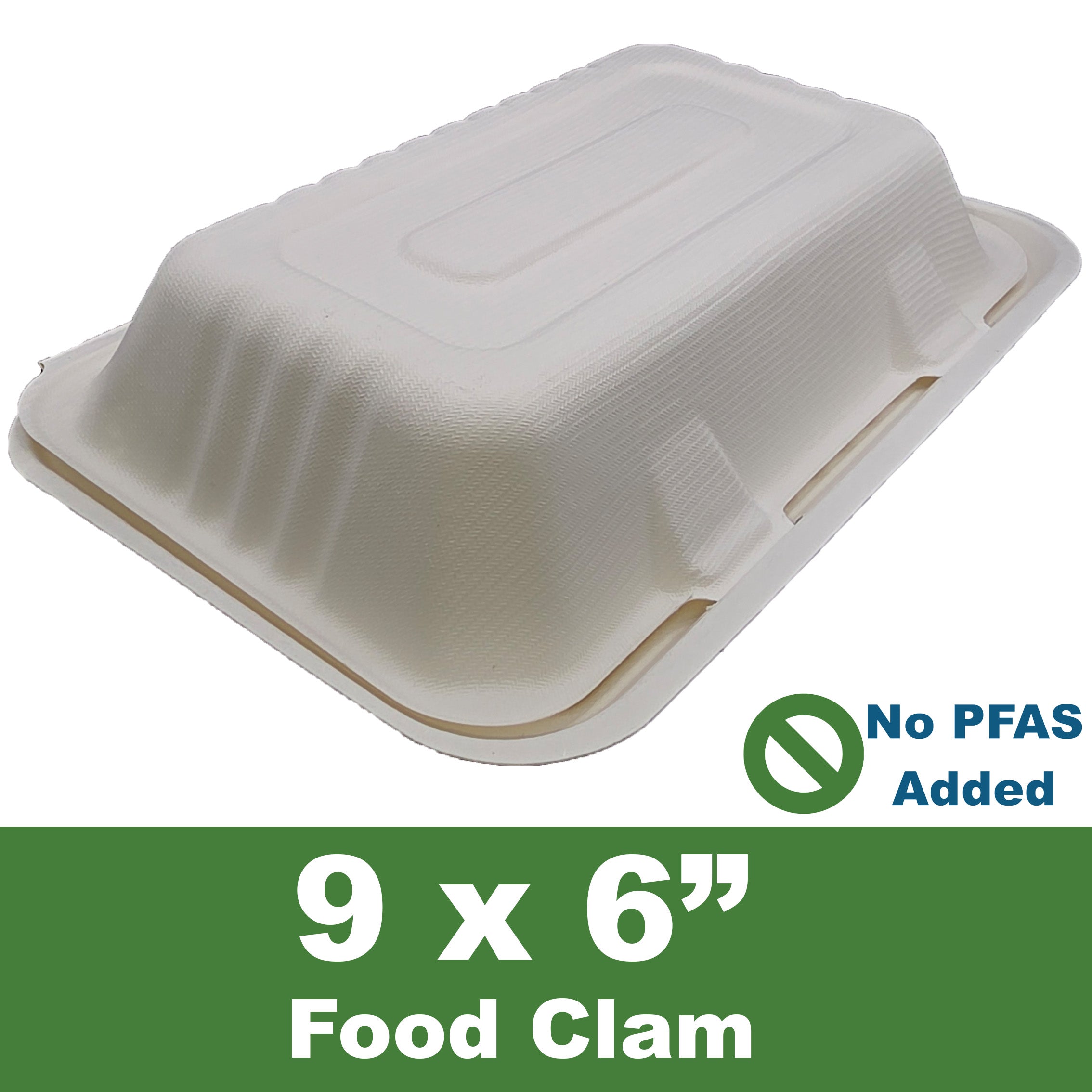 Sugarcane Fiber 9" x 6" Food Clam