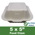 Sugarcane Fiber 5" x 5" Food Clam