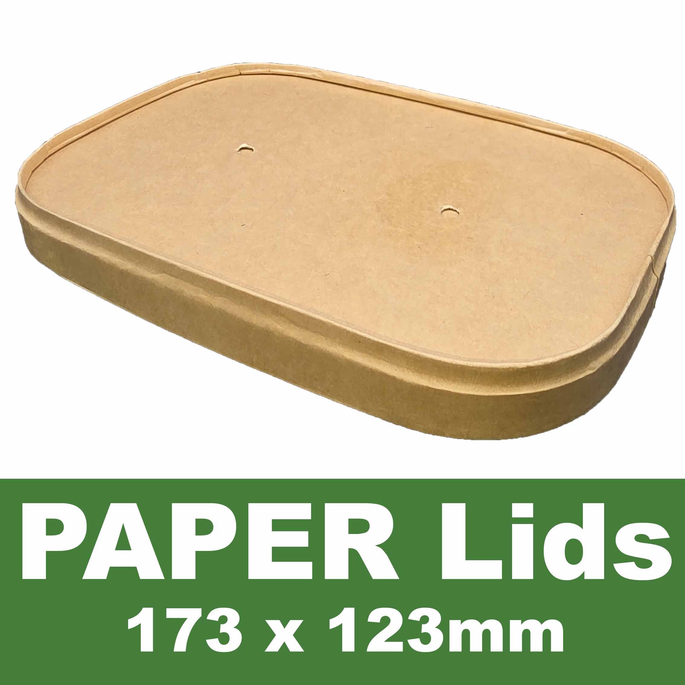 Paper Lids to suite Kraft Rectangle Containers 500 - 1000ML