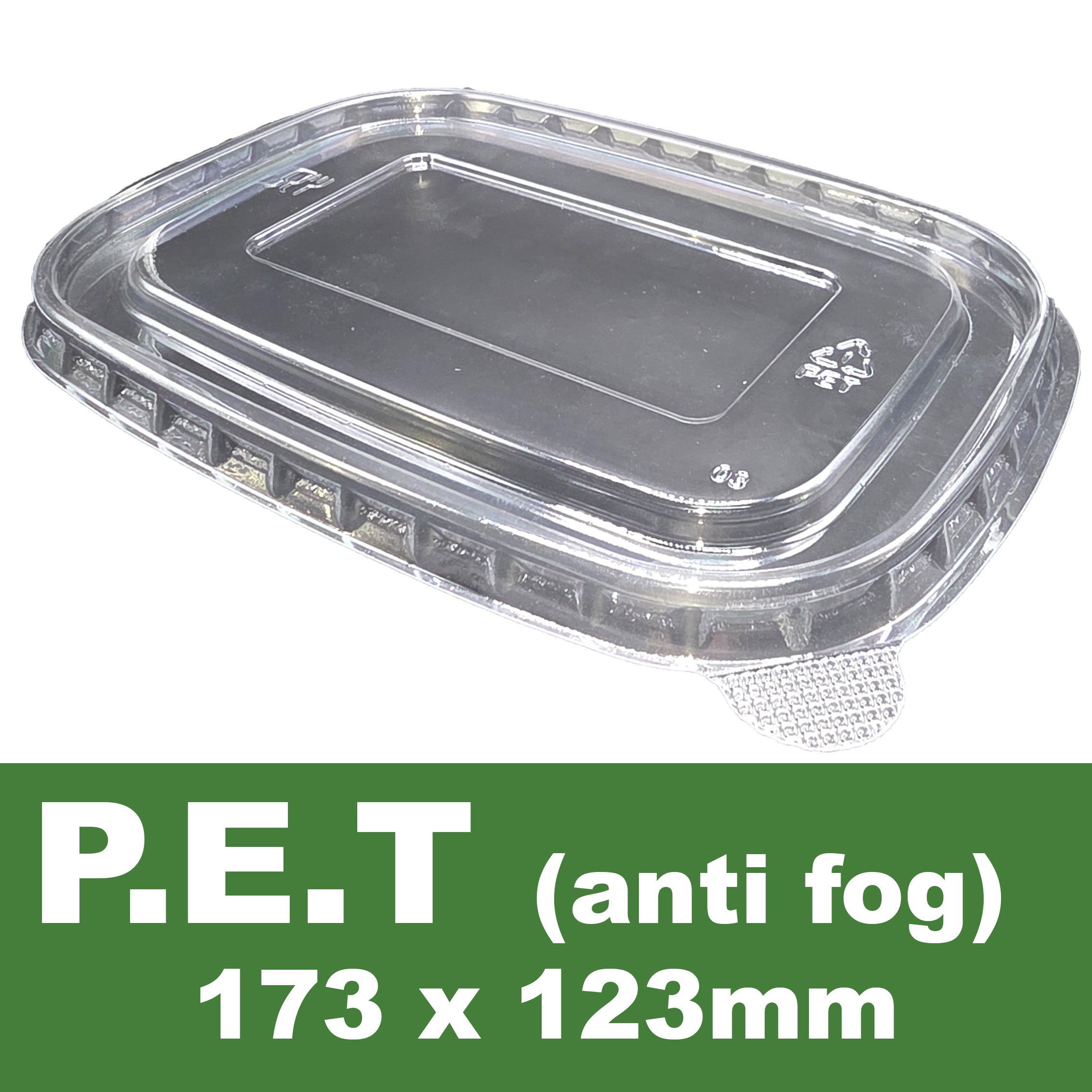 P.E.T Lids for Kraft Rectangle Containers 500 - 1000ML