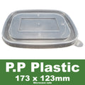 PP Plastic Lids for Kraft Rectangle Containers 500 - 1000ML
