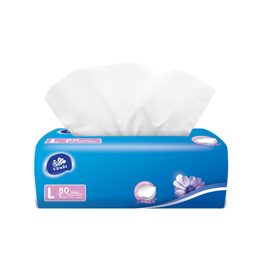 (Size: L) 80 sheets 3ply Soft Pack Facial Tissue (5 packs)