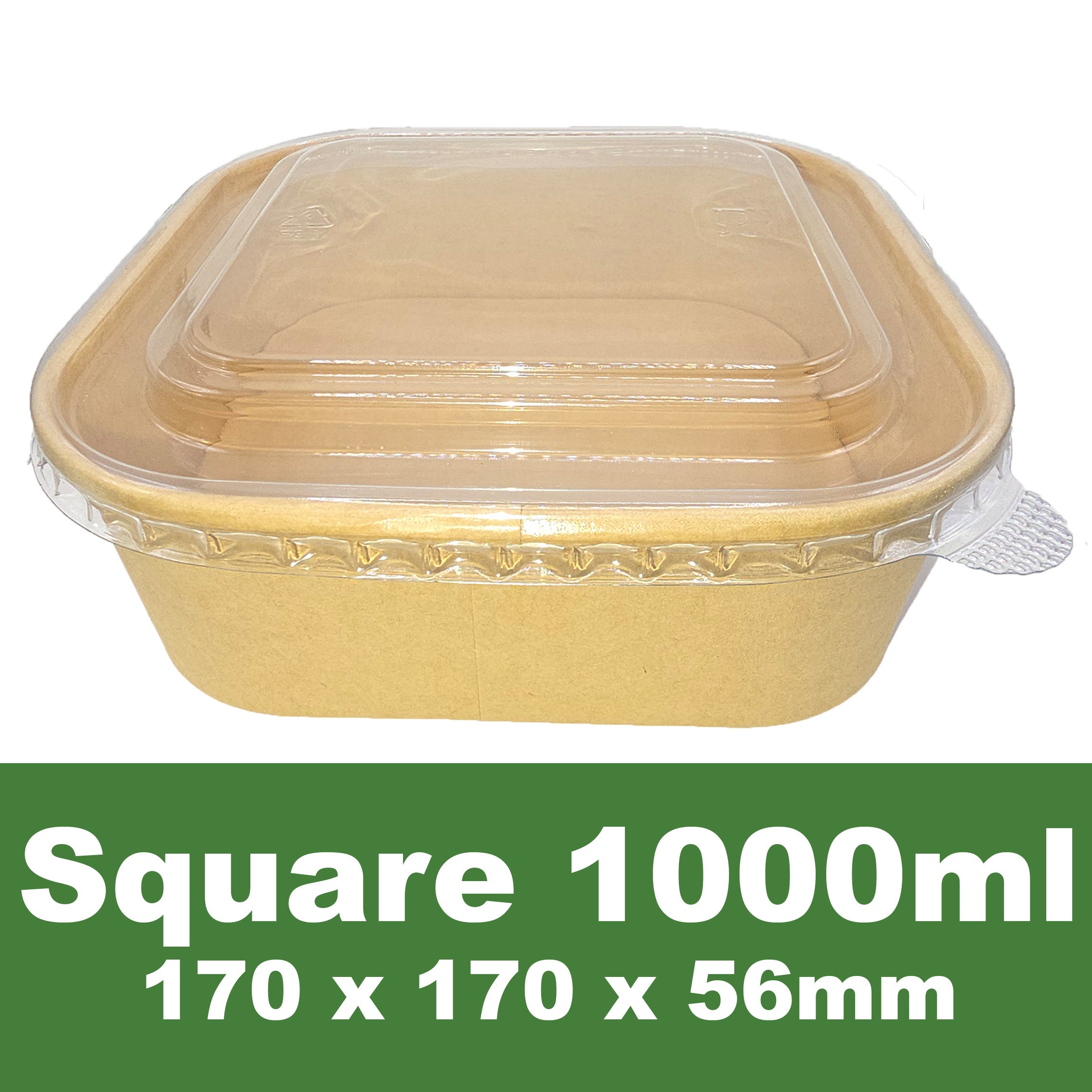Square 1000ml Kraft Containers