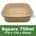 Square 750ml Kraft Containers