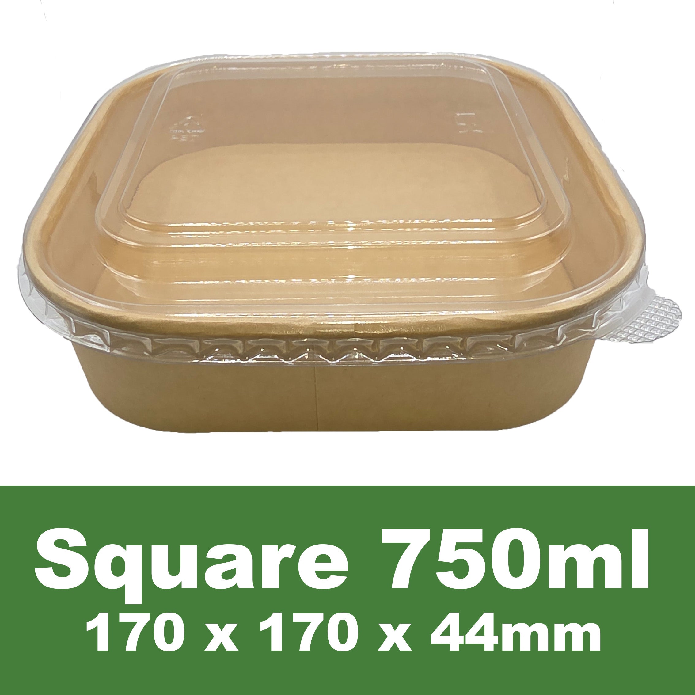 Square 750ml Kraft Containers