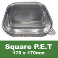 Square PET Dome Lids for 750 to 1400ml Kraft Containers