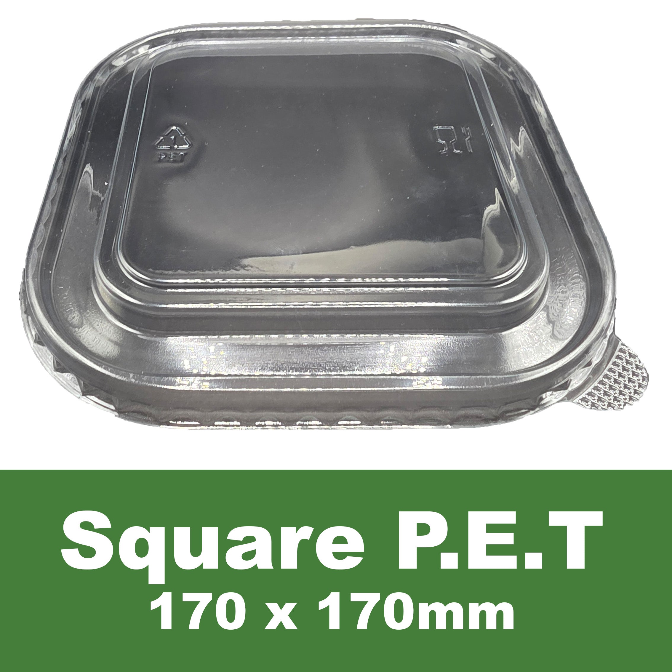 Square PET Dome Lids for 750 to 1400ml Kraft Containers